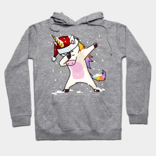 Dabbing Unicorn Shirt Hip Hop Dab Santa Hat Christmas Shirt IV Hoodie